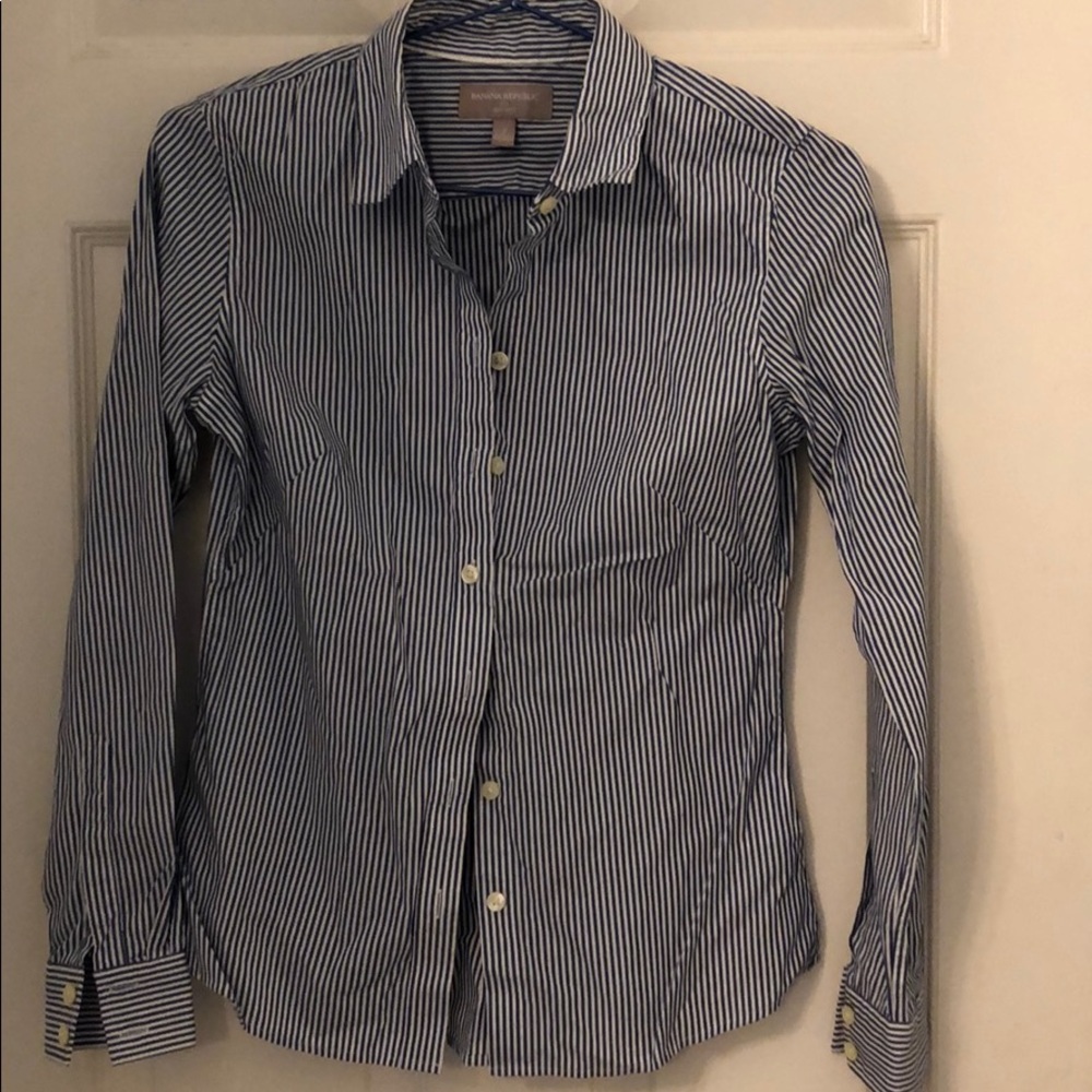 Blue-white stripe shirt